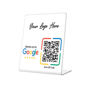 Standard Branded Perspex "Review Us on Google" QR Code Stand